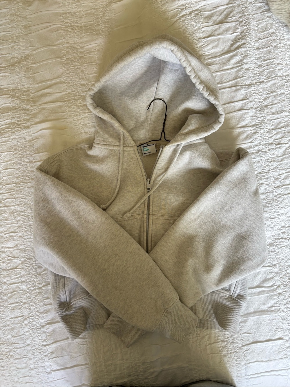TNA Cropped Grey Zip Up Hoodie